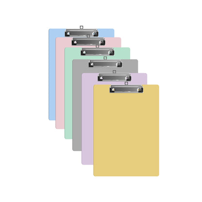 A4 Plastic Clipboards – Pack of 3, Assorted Pastel Colours