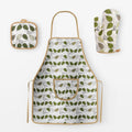 Apron, Oven Glove & Pot Holder Set – Green Leaf Print, Pack of 2 Sets