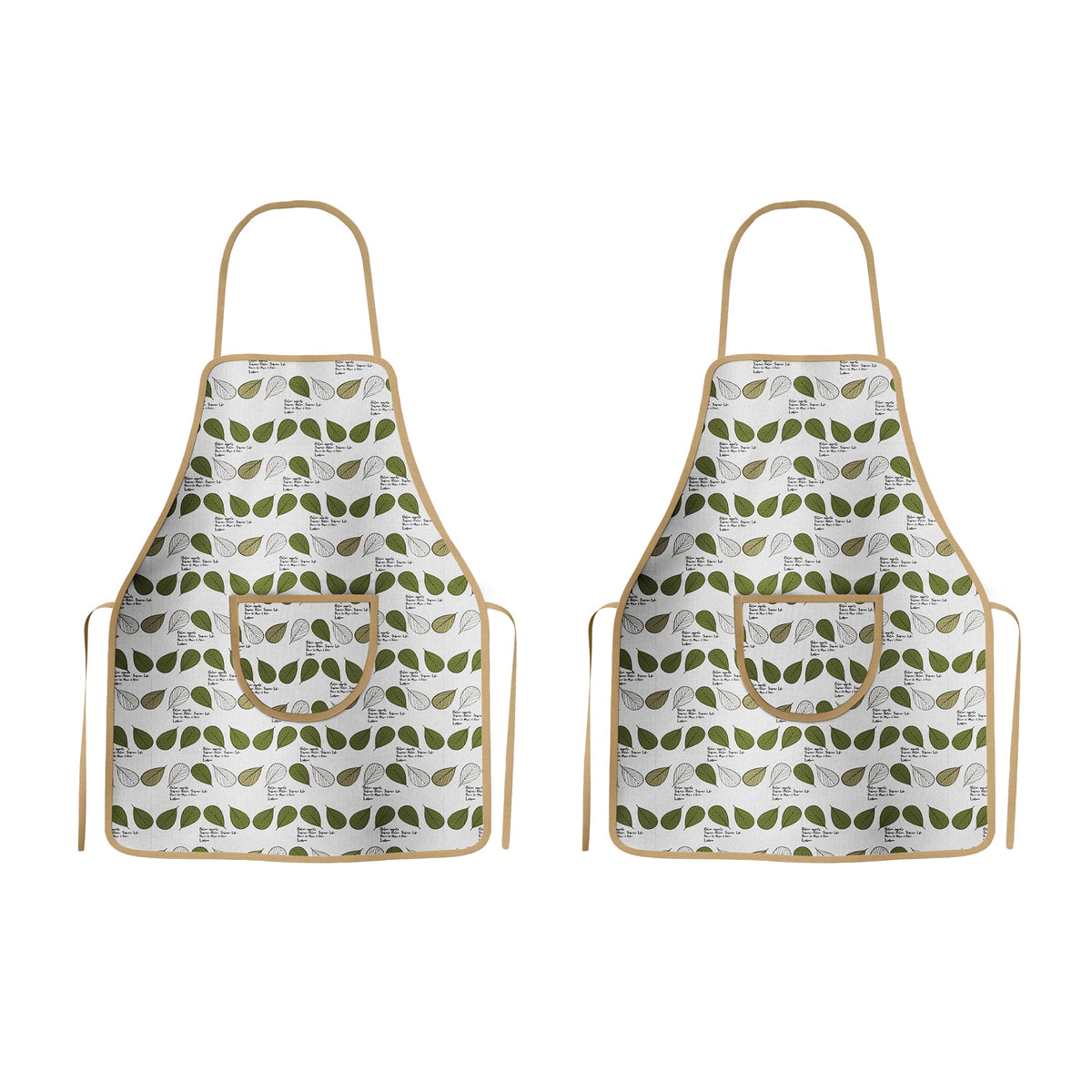 Apron, Oven Glove & Pot Holder Set – Green Leaf Print, Pack of 2 Sets - photo 5