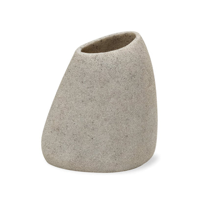 Stone-Effect Resin Bathroom Set – Pebble Shape, Off-White, 3 Pieces - photo 9