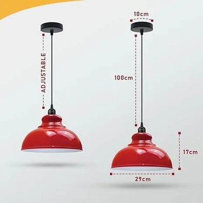 Dome Pendant Light – 29 cm Metal Shade, Single or Set of 3, E27 - photo 3