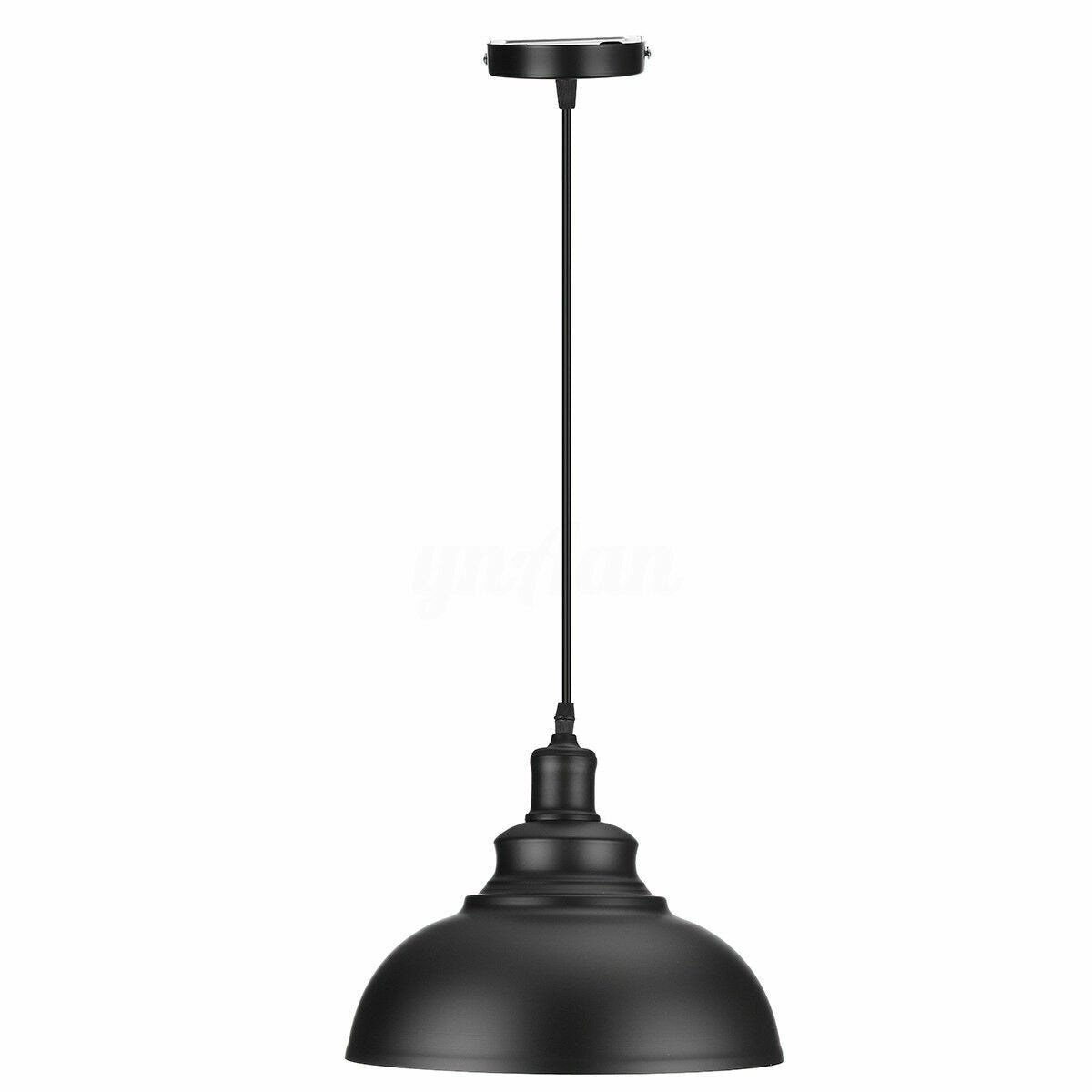 Dome Pendant Light – 29 cm Metal Shade, Single or Set of 3, E27 - Black, Dome 29 cm Black, Without Bulb