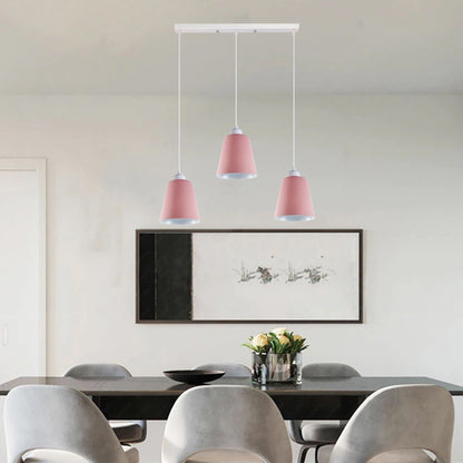 3-Light Pendant – Retro Metal Shades or White Cages, E27 - photo 9