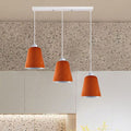 3-Light Pendant – Retro Metal Shades or White Cages, E27