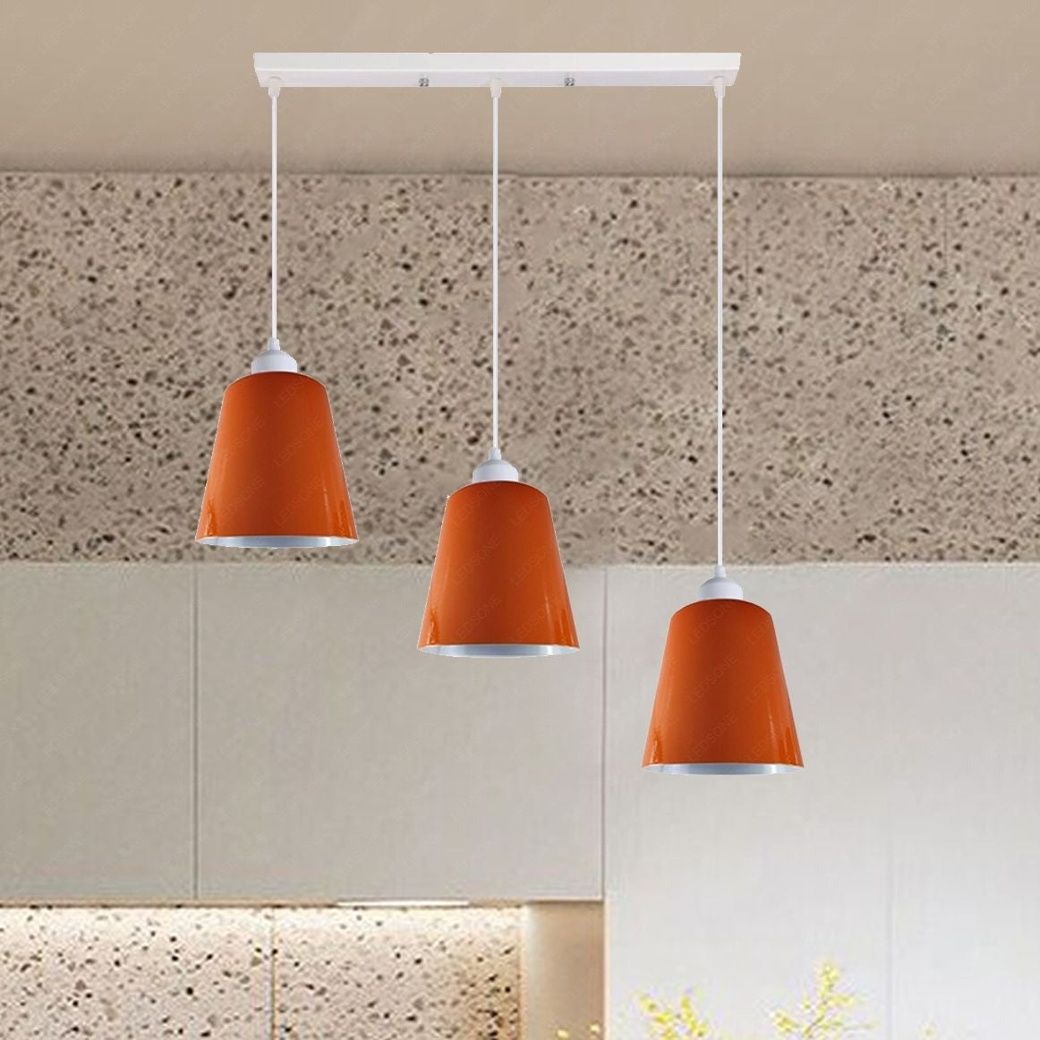 3-Light Pendant – Retro Metal Shades or White Cages, E27