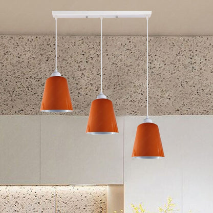 3-Light Pendant – Retro Metal Shades or White Cages, E27
