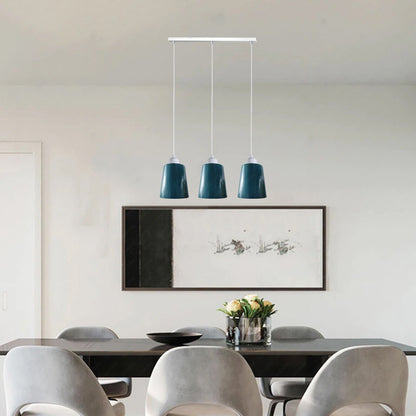 3-Light Pendant – Retro Metal Shades or White Cages, E27 - photo 2