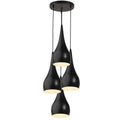 4-Light Teardrop Cluster Pendant – Black Metal Shades, E27
