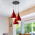 3 Light Teardrop Cluster Pendant – Round Plate, 9 Colours, E27