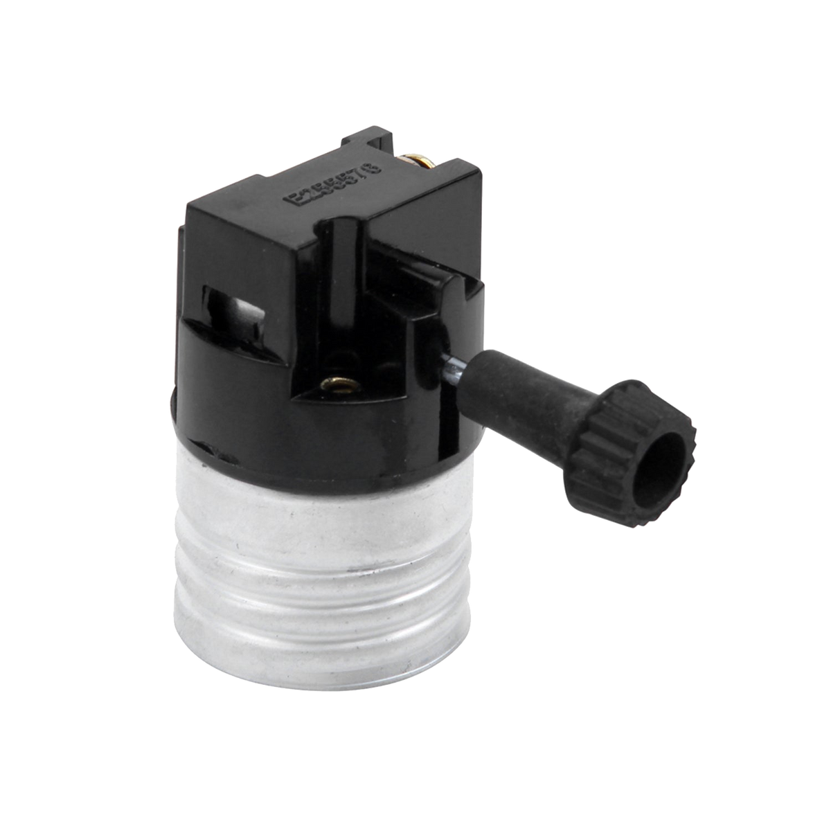 Turn Knob Switched E27 Lamp Socket – Black, Replacement
