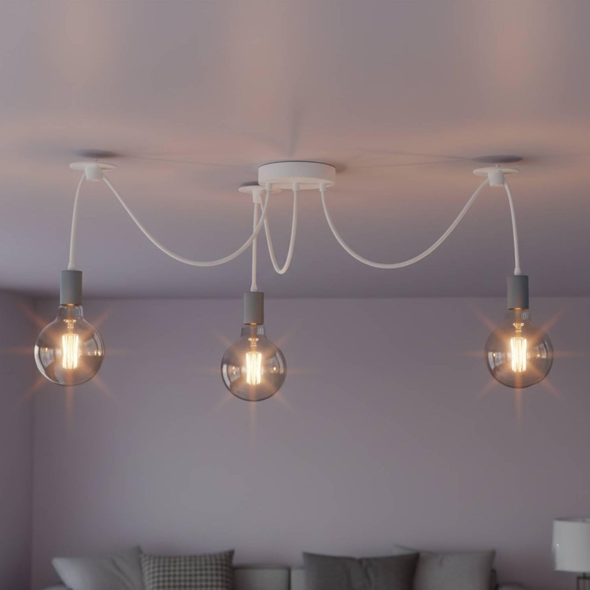 3-Way Spider Pendant Light – Adjustable Cables, E27, 6 Colours - photo 10