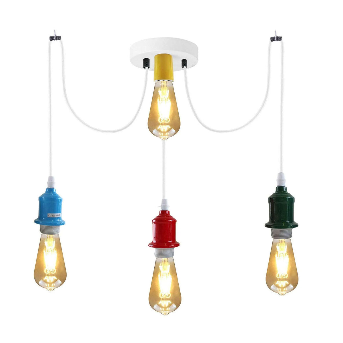 3-Way Spider Pendant Light – Adjustable Cables, E27, 6 Colours - photo 16