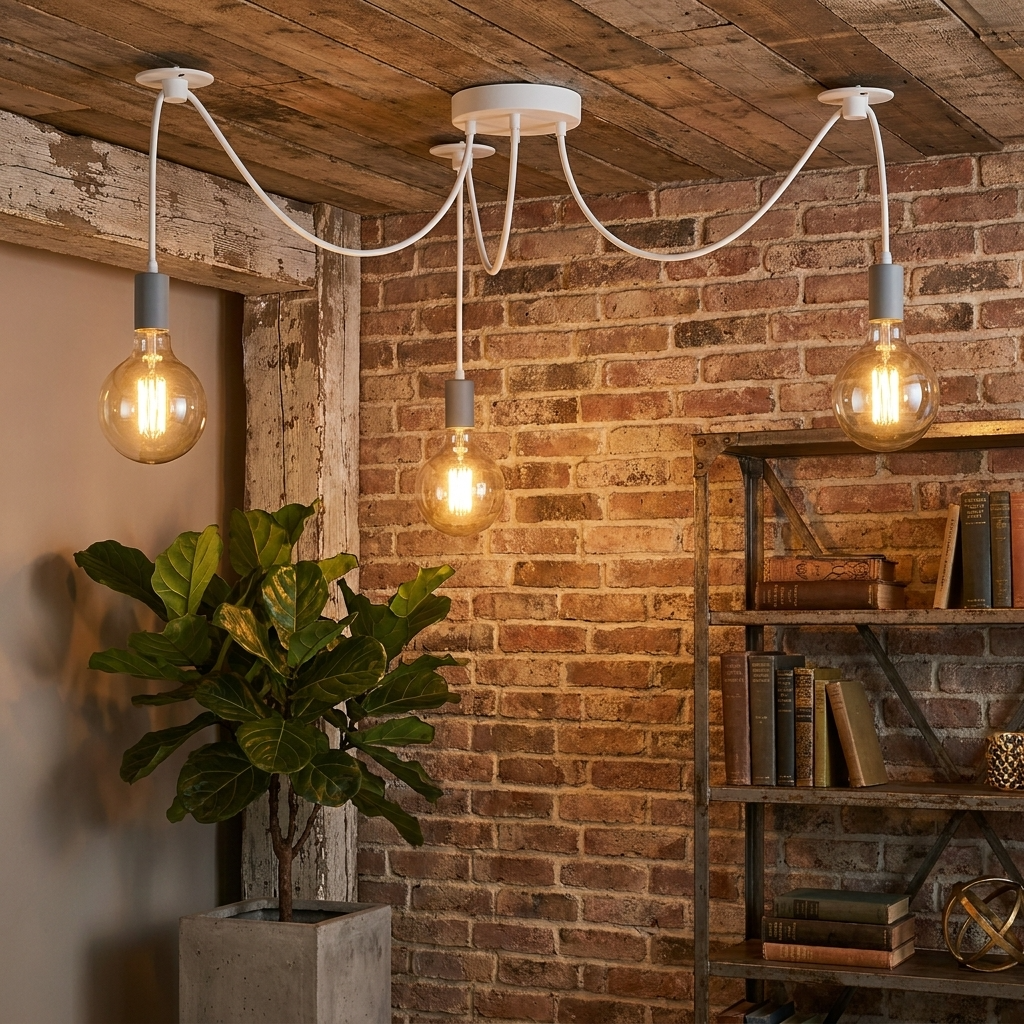 3-Way Spider Pendant Light – Adjustable Cables, E27, 6 Colours - photo 2