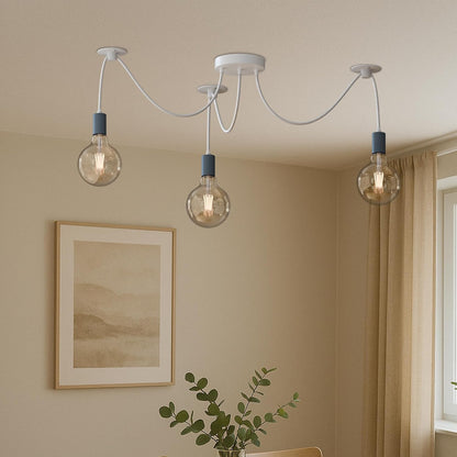 3-Way Spider Pendant Light – Adjustable Cables, E27, 6 Colours - photo 3