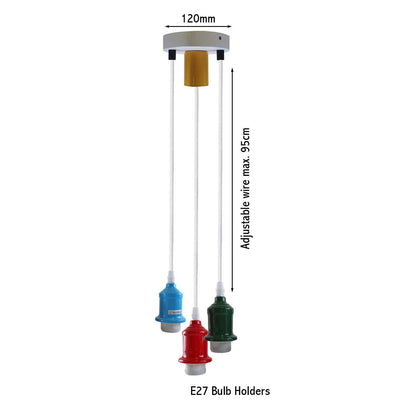 3-Way Spider Pendant Light – Adjustable Cables, E27, 6 Colours - photo 6