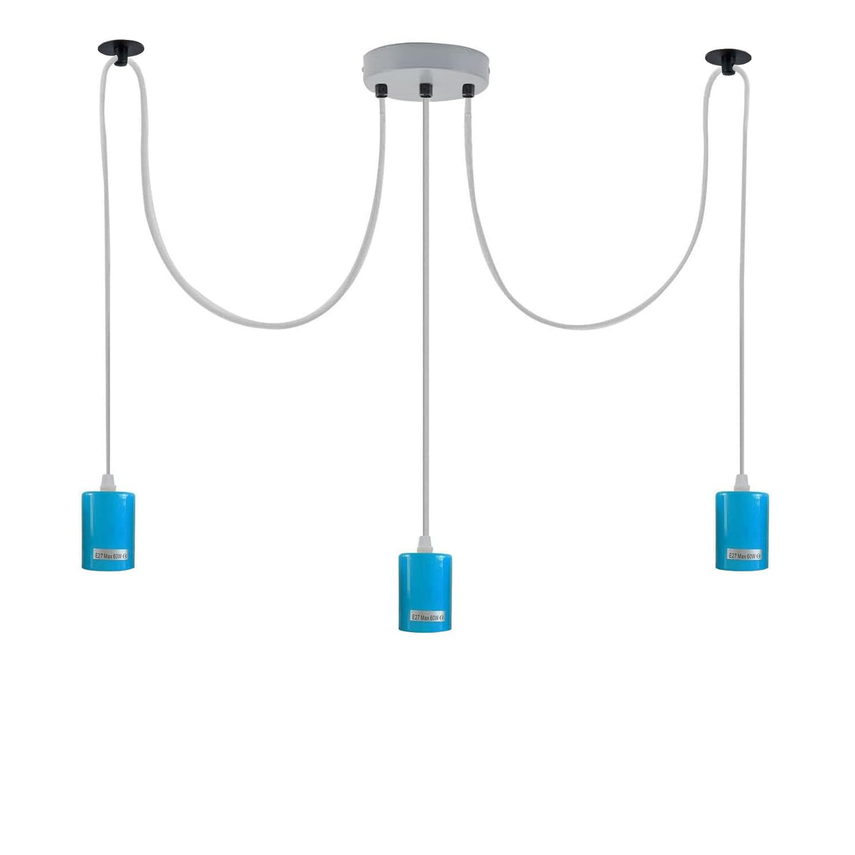3-Way Spider Pendant Light – Adjustable Cables, E27, 6 Colours - photo 21