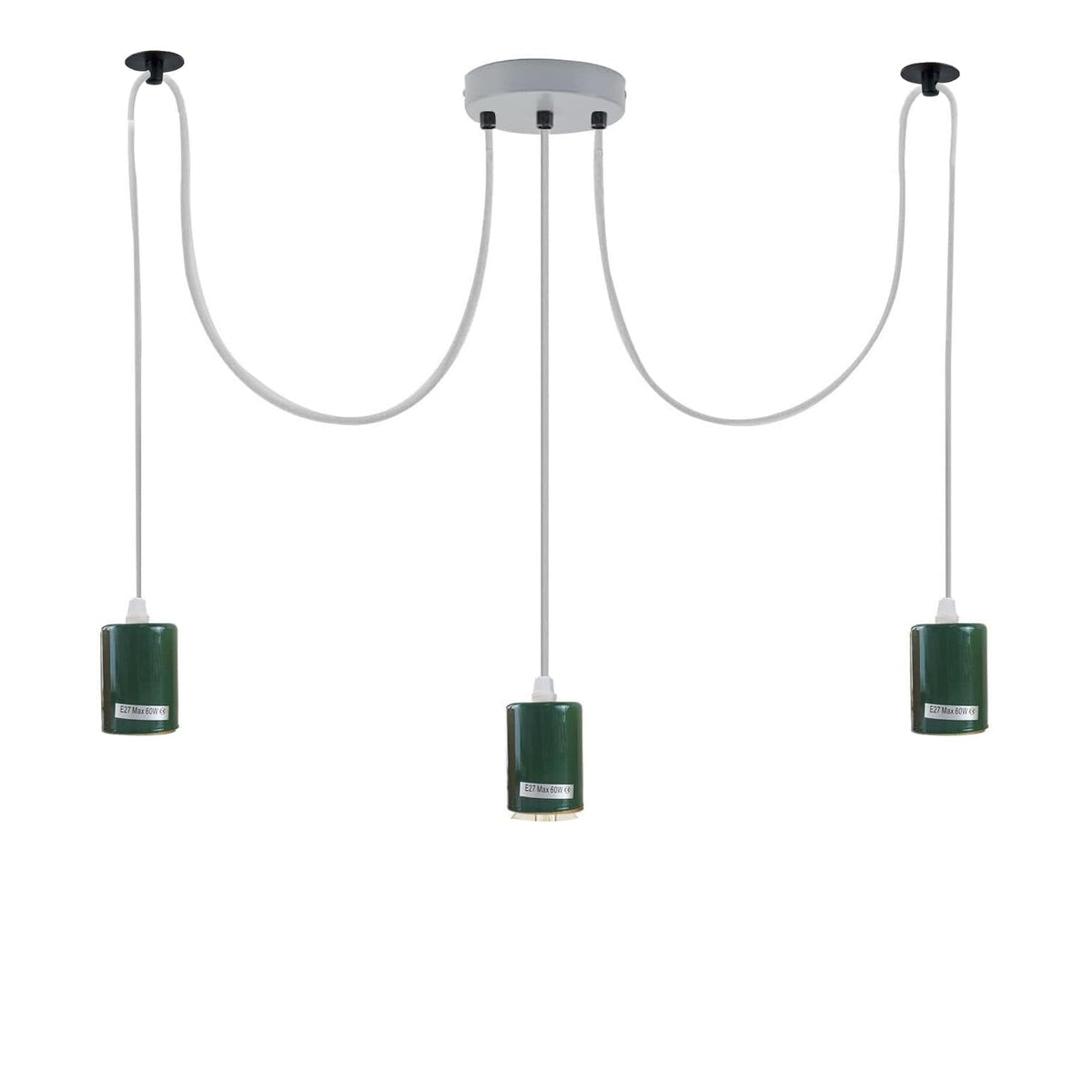 3-Way Spider Pendant Light – Adjustable Cables, E27, 6 Colours - photo 23