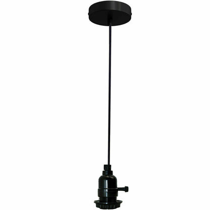 Switched Pendant Light – E27 Holder with On/Off Switch, 35 Shades - Black, No Shade, Without Bulb