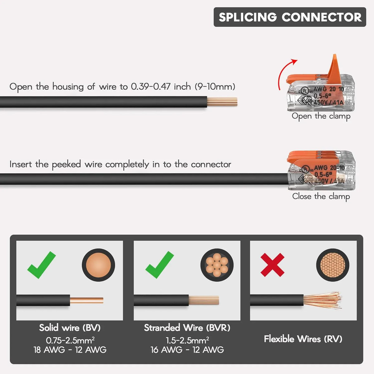 Compact Lever Wire Connectors 32A – 2, 3 & 5 Way, Transparent - photo 3