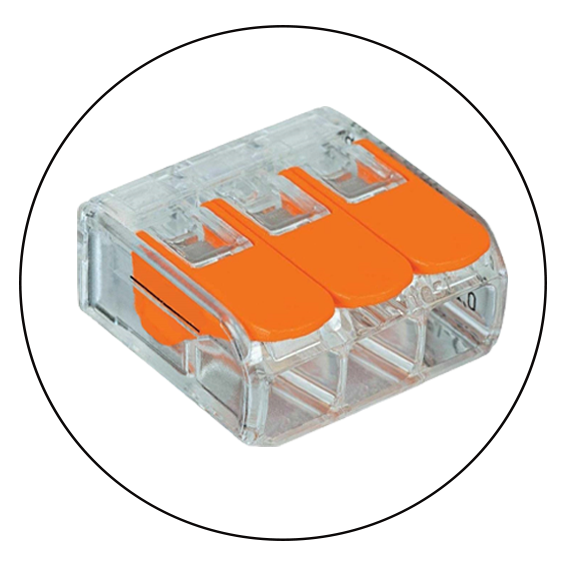 Compact Lever Wire Connectors 32A – 2, 3 & 5 Way, Transparent - Single, 3 Way