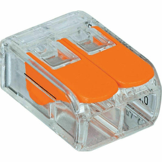 Compact Lever Wire Connectors 32A – 2, 3 & 5 Way, Transparent - Pack of 5, 2 Way