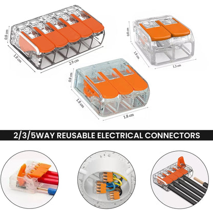 Compact Lever Wire Connectors 32A – 2, 3 & 5 Way, Transparent - photo 2