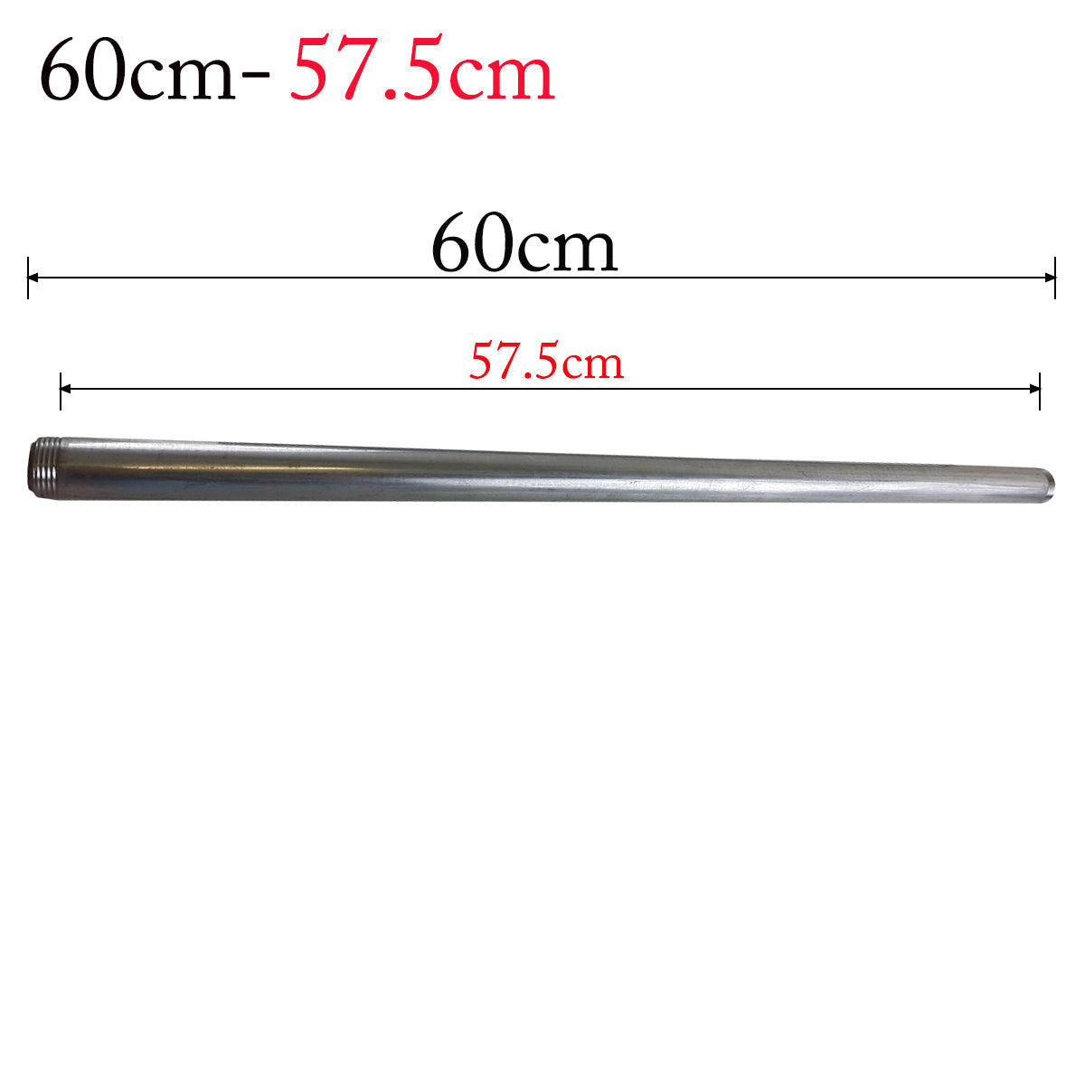 3/4 Inch BSP Galvanised Threaded Pipe – 4 cm to 60 cm - 60 cm, Single