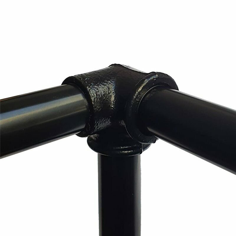 3/4 Inch BSP Malleable Iron 3 Way Pipe Fitting Black - photo 2
