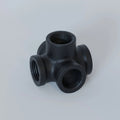 3/4 Inch BSP Malleable Iron 5 Way Pipe Fitting Black - Single