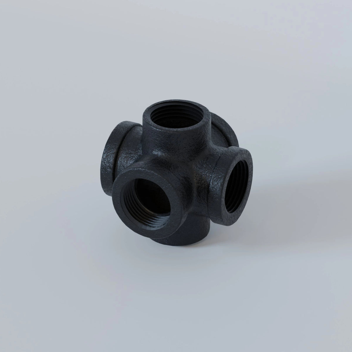 3/4 Inch BSP Malleable Iron 6 Way Pipe Fitting Black - photo 7