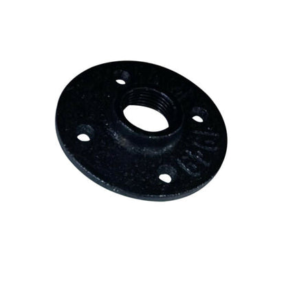 3/4 Inch BSP Malleable Iron Floor Flange Black - Single