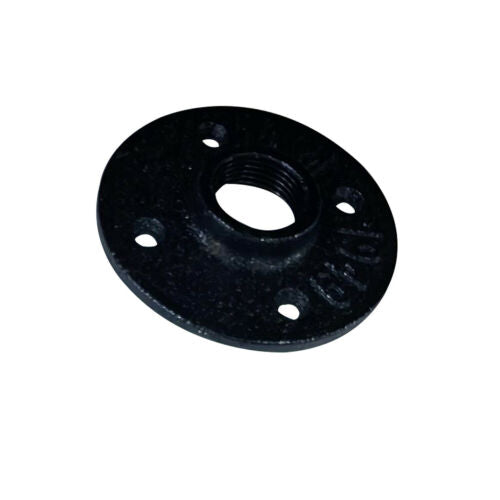3/4 Inch BSP Malleable Iron Floor Flange Black - Single