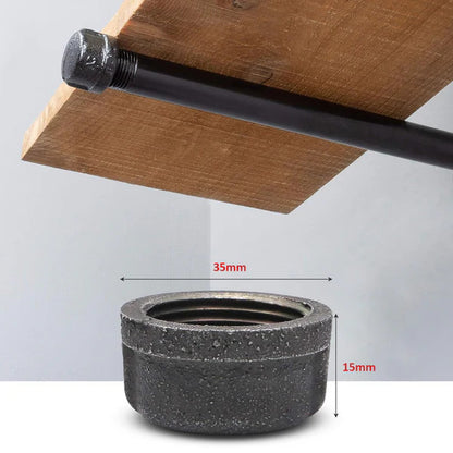 3/4 Inch BSP Malleable Iron Pipe End Cap Black - photo 2