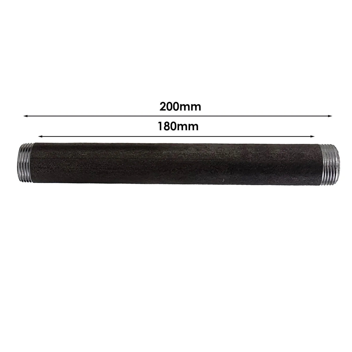3/4 Inch BSP Raw Malleable Iron Threaded Pipe – 2.5 cm to 40 cm - 20 cm, Single