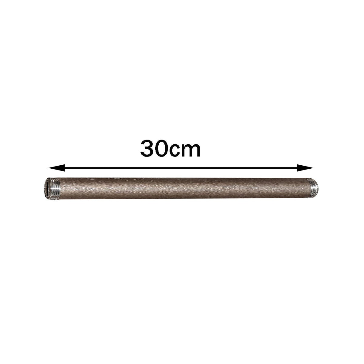 3/4 Inch BSP Raw Malleable Iron Threaded Pipe – 2.5 cm to 40 cm - 30 cm, Single