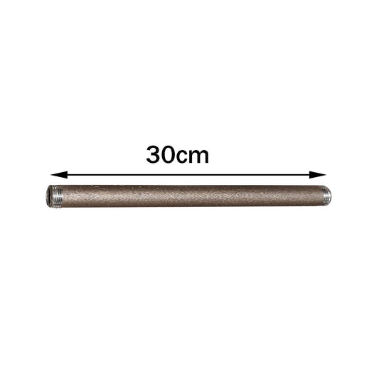 3/4 Inch BSP Raw Malleable Iron Threaded Pipe – 2.5 cm to 40 cm - 30 cm, Single