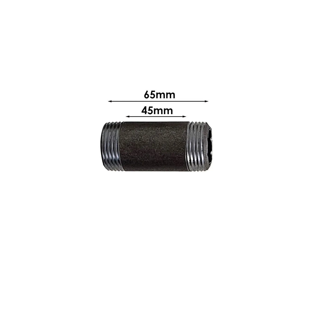 3/4 Inch BSP Raw Malleable Iron Threaded Pipe – 2.5 cm to 40 cm - 6.5 cm, Single