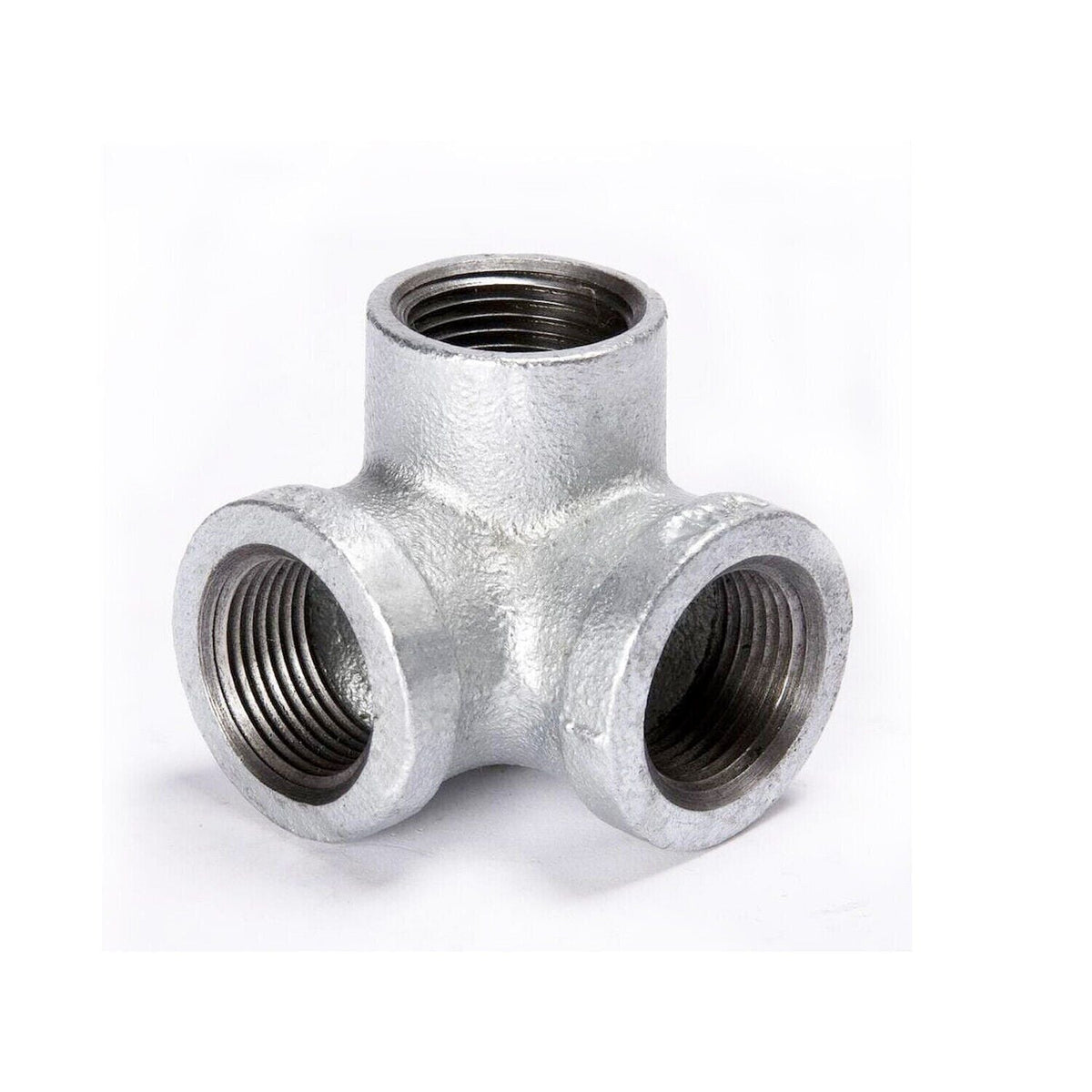 3/4 Inch Galvanised Malleable Iron 3 Way Pipe Fitting - Single