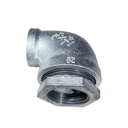 3/4 Inch Galvanised Malleable Iron 90 Degree Elbow with Nut