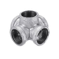 3/4 Inch Galvanised Malleable Iron 5 Way Pipe Fitting - 5 Way, Single