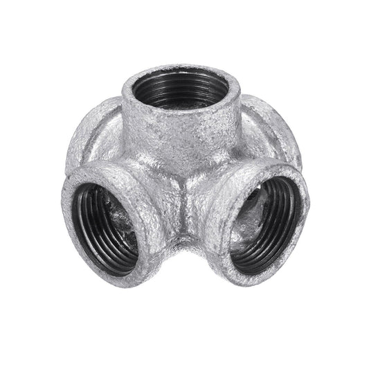 3/4 Inch Galvanised Malleable Iron 5 Way Pipe Fitting - 5 Way, Single