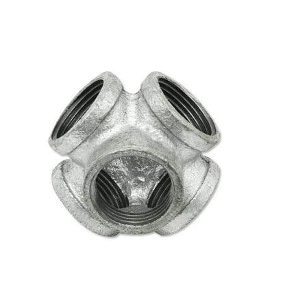 3/4 Inch Galvanised Malleable Iron 5 Way Pipe Fitting - photo 2