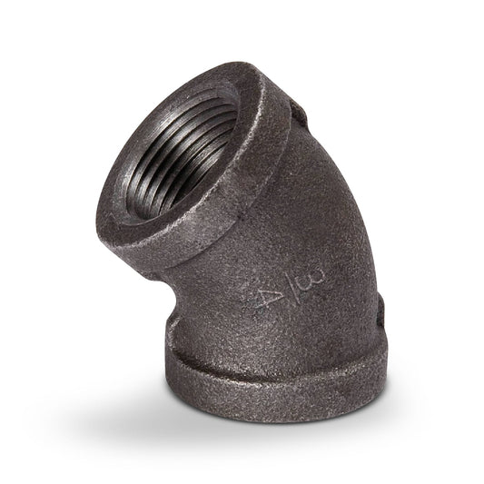 3/4 Inch Malleable Iron 45 Degree Elbow Raw - Single