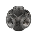 3/4 Inch Malleable Iron 6 Way Pipe Fitting Raw - Single