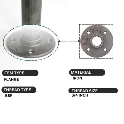 3/4 Inch Malleable Iron Floor Flange Raw - photo 5