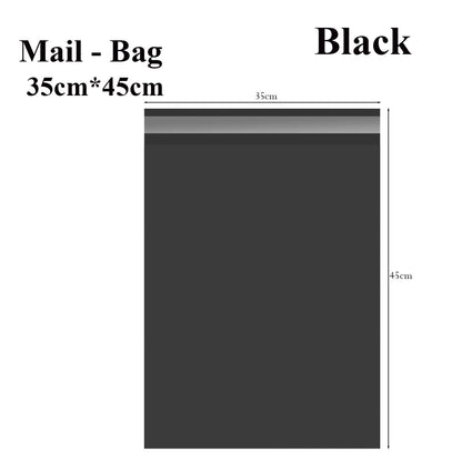 Mailing Bags 35 x 45 cm – Pack of 20, Black, Pink, Purple or White - Black, 35 x 45 cm