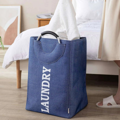 Foldable Laundry Bags with Aluminium Handles, Pack of 2 – 37 L, Blue - photo 5