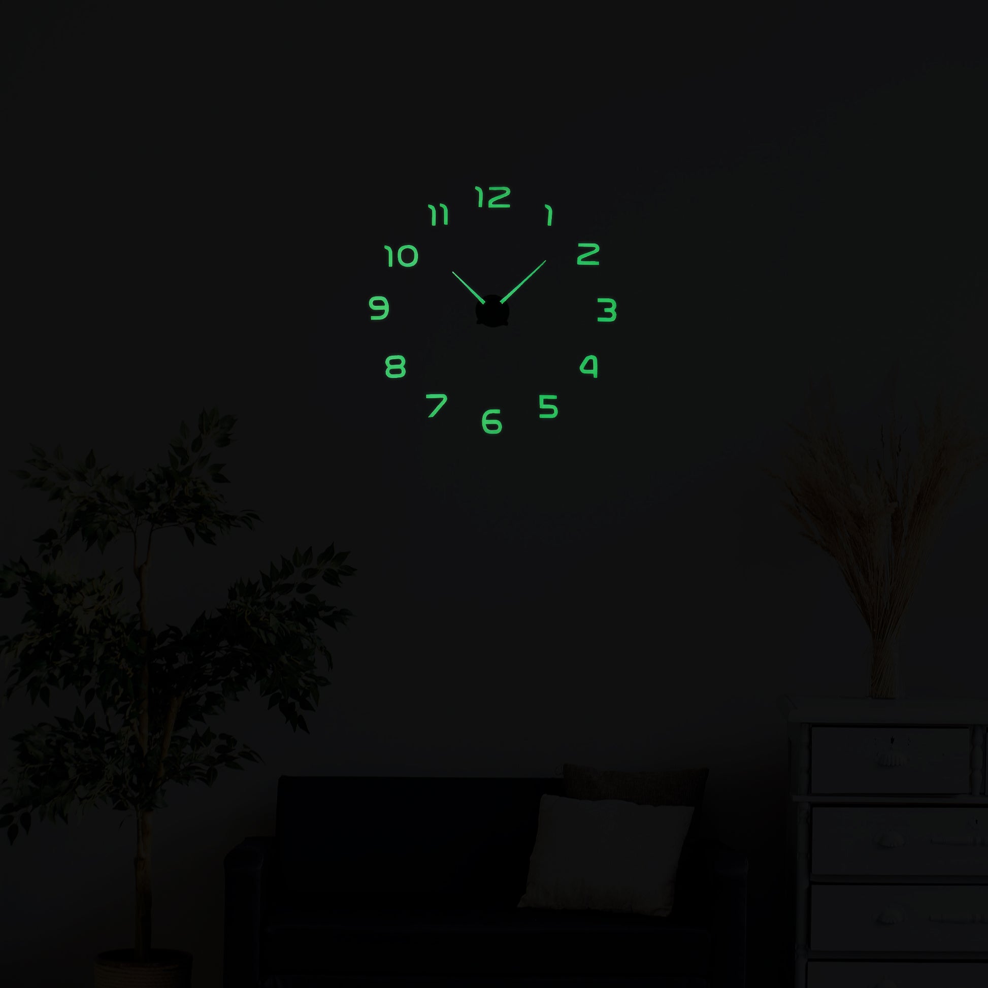 3D Frameless Dark Glow Wall clock