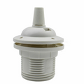 White E27 Lamp Holder with Threaded Skirt & Shade Ring
