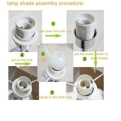 White E27 Lamp Holder with Threaded Skirt & Shade Ring - photo 2